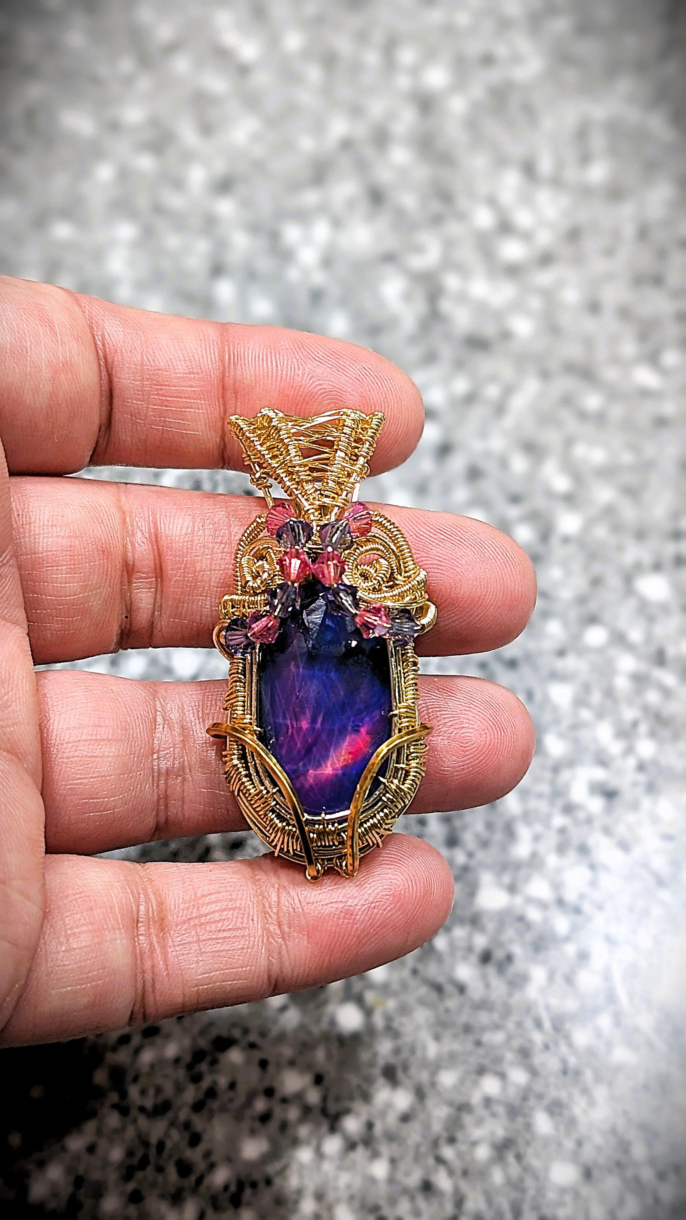 Opal and Crystal Pendant
